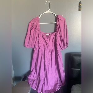 Magenta Puff Sleeve A&F Mini Dress
